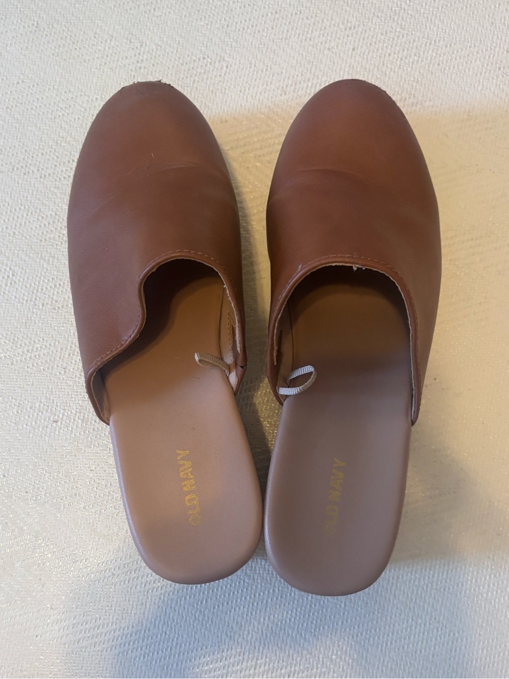 Old Navy Brown Slip-On Leather Mules